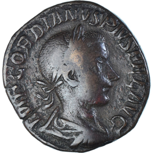 Moneta, 
  
  Gordian III, 
  
  Sestercjusz