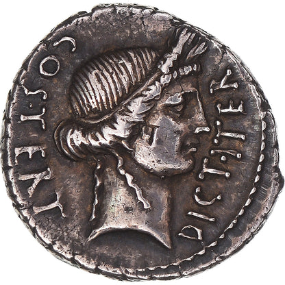Juliusz Cezar, 
  
  Denar, 
  
  46 p.n.e